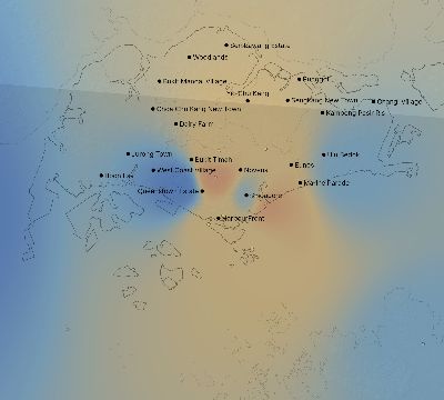 Map of the weather observed across Singapore during the solar eclipse of 12/26/2019