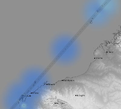 Map of the weather observed across Australia during the solar eclipse of 04/20/2023