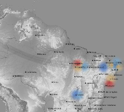Map of the weather observed across Brazil during the solar eclipse of 10/14/2023