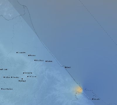 Map of the weather observed across Costa Rica during the solar eclipse of 10/14/2023