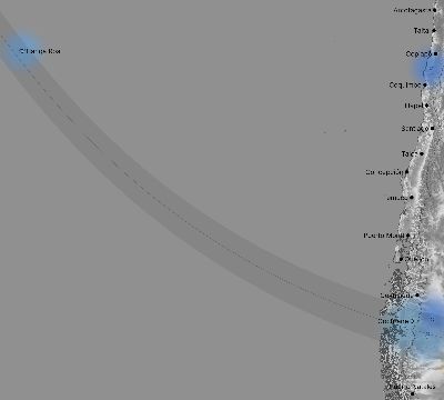 Map of the weather observed across Chile during the solar eclipse of 10/02/2024