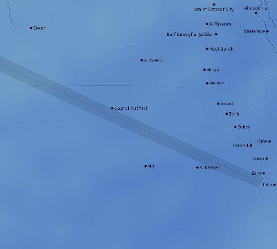 Map of the average cloud coverage across Egypt for the solar eclipse of 05/28/1900
