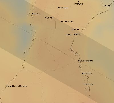 Map of the average cloud coverage across Mozambique for the solar eclipse of 11/22/1900