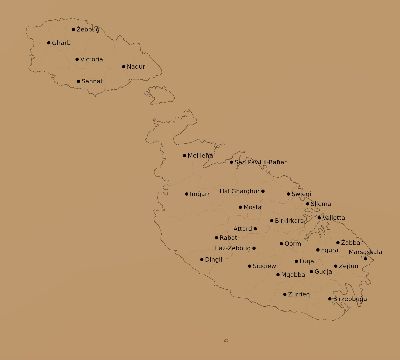 Map of the average cloud coverage across Malta for the solar eclipse of 11/11/1901