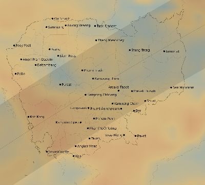 Map of the average cloud coverage across Cambodia for the solar eclipse of 03/17/1904