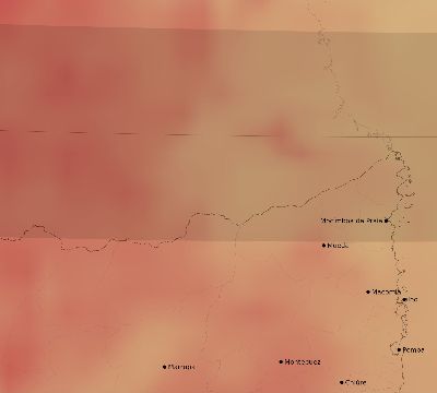 Map of the average cloud coverage across Mozambique for the solar eclipse of 03/17/1904