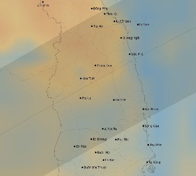 Map of the average cloud coverage across Vietnam for the solar eclipse of 03/17/1904