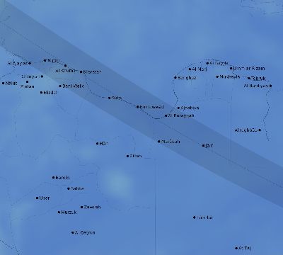 Map of the average cloud coverage across Libya for the solar eclipse of 08/30/1905
