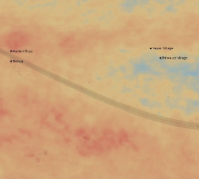 Map of the average cloud coverage across Kiribati for the solar eclipse of 01/03/1908