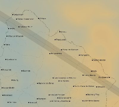 Map of the average cloud coverage across Uruguay for the solar eclipse of 12/23/1908