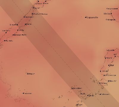 Map of the average cloud coverage across Philippines for the solar eclipse of 10/22/1911