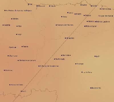 Map of the average cloud coverage across Spain for the solar eclipse of 04/17/1912