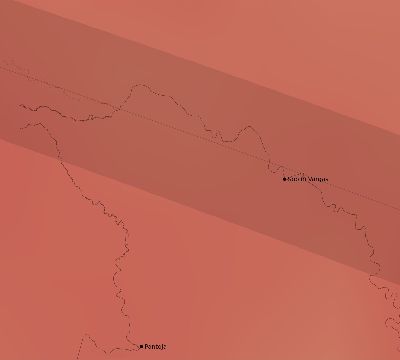 Map of the average cloud coverage across Peru for the solar eclipse of 10/10/1912