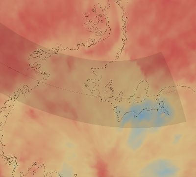 Map of the average cloud coverage across Antarctica for the solar eclipse of 02/25/1914