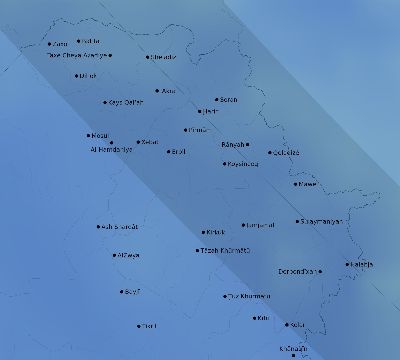 Map of the average cloud coverage across Iraq for the solar eclipse of 08/21/1914