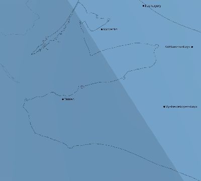 Map of the average cloud coverage across Russia for the solar eclipse of 08/21/1914