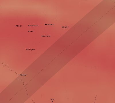 Map of the average cloud coverage across Indonesia for the solar eclipse of 02/14/1915