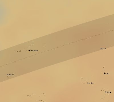 Map of the average cloud coverage across Marshall Islands for the solar eclipse of 02/14/1915