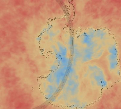 Map of the average cloud coverage across Antarctica for the solar eclipse of 12/14/1917
