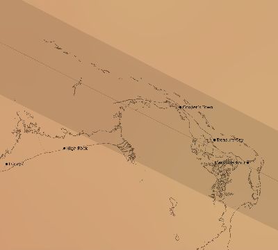 Map of the average cloud coverage across Bahamas for the solar eclipse of 06/08/1918