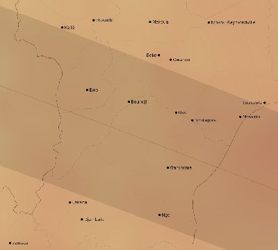 Map of the average cloud coverage across Republic of the Congo for the solar eclipse of 05/29/1919