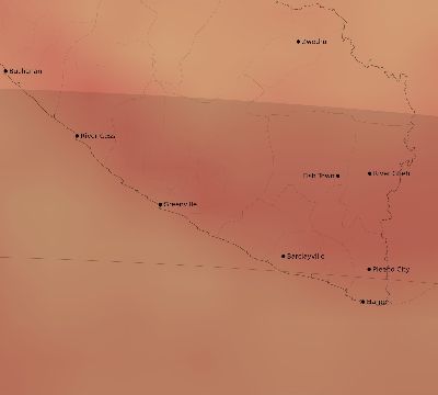 Map of the average cloud coverage across Liberia for the solar eclipse of 05/29/1919