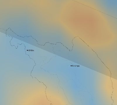 Map of the average cloud coverage across Malawi for the solar eclipse of 05/29/1919