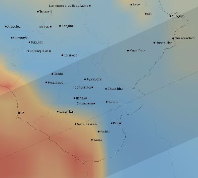 Map of the average cloud coverage across Peru for the solar eclipse of 05/29/1919
