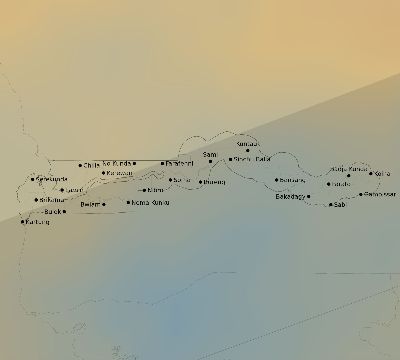 Map of the average cloud coverage across Gambia for the solar eclipse of 11/22/1919
