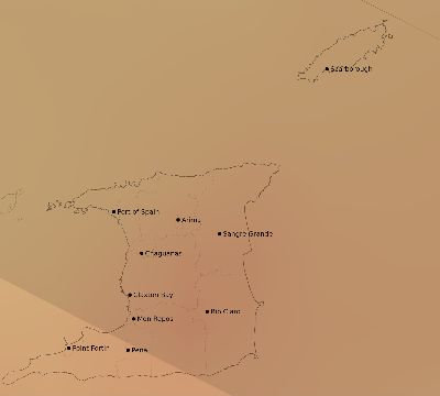 Map of the average cloud coverage across Trinidad and Tobago for the solar eclipse of 11/22/1919