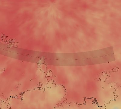 Map of the average cloud coverage across Russia for the solar eclipse of 04/08/1921