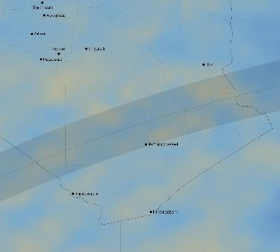 Map of the average cloud coverage across Algeria for the solar eclipse of 03/28/1922