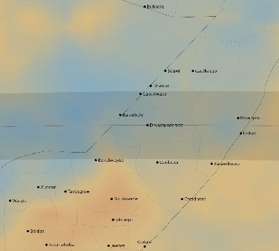 Map of the average cloud coverage across Somalia for the solar eclipse of 09/21/1922