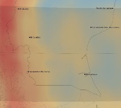 Map of the average cloud coverage across Argentina for the solar eclipse of 03/17/1923