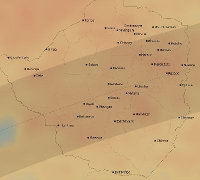 Map of the average cloud coverage across Zimbabwe for the solar eclipse of 03/17/1923
