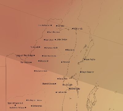 Map of the average cloud coverage across Belize for the solar eclipse of 09/10/1923