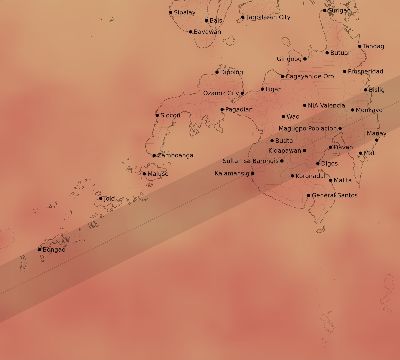 Map of the average cloud coverage across Philippines for the solar eclipse of 01/14/1926
