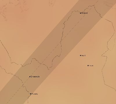 Map of the average cloud coverage across Finland for the solar eclipse of 06/29/1927