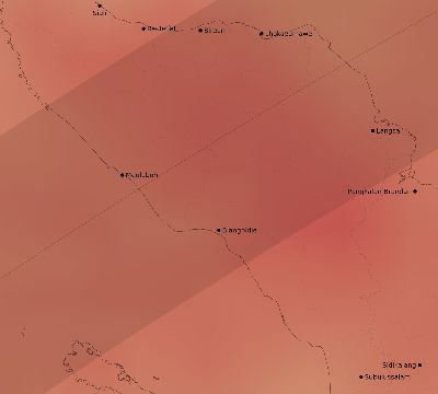 Map of the average cloud coverage across Indonesia for the solar eclipse of 05/09/1929