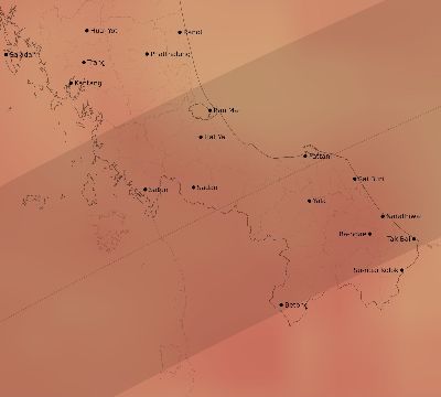 Map of the average cloud coverage across Thailand for the solar eclipse of 05/09/1929