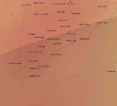 Map of the average cloud coverage across Vietnam for the solar eclipse of 05/09/1929