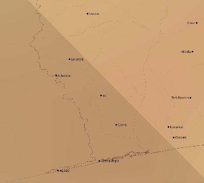 Map of the average cloud coverage across Benin for the solar eclipse of 11/01/1929