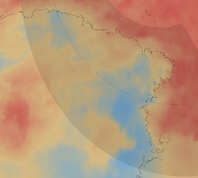 Map of the average cloud coverage across Antarctica for the solar eclipse of 03/07/1932