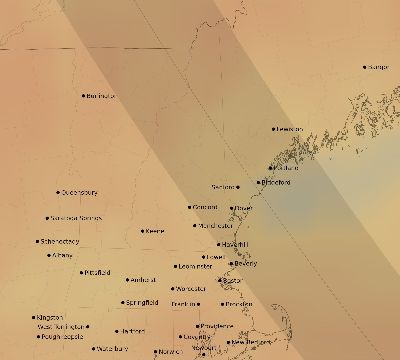 Map of the average cloud coverage across United States for the solar eclipse of 08/31/1932