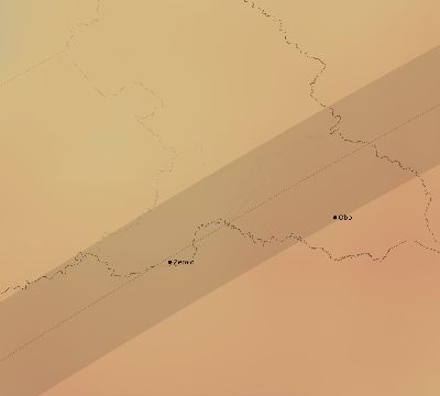 Map of the average cloud coverage across Central African Republic for the solar eclipse of 02/24/1933