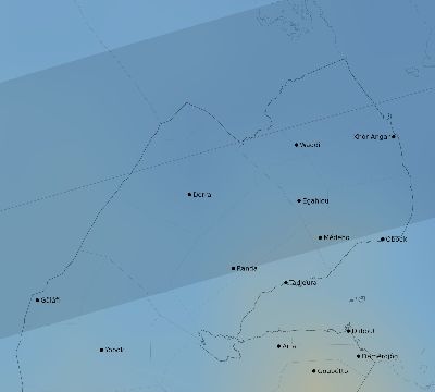 Map of the average cloud coverage across Djibouti for the solar eclipse of 02/24/1933