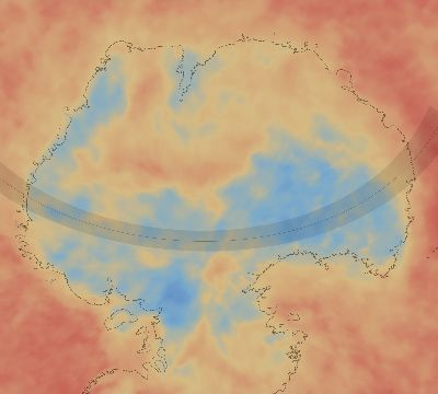Map of the average cloud coverage across Antarctica for the solar eclipse of 12/25/1935
