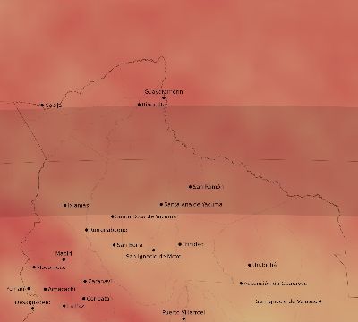 Map of the average cloud coverage across Bolivia for the solar eclipse of 03/27/1941