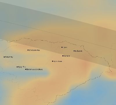 Map of the average cloud coverage across Kyrgyzstan for the solar eclipse of 09/21/1941
