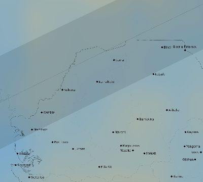 Map of the average cloud coverage across Sierra Leone for the solar eclipse of 01/25/1944